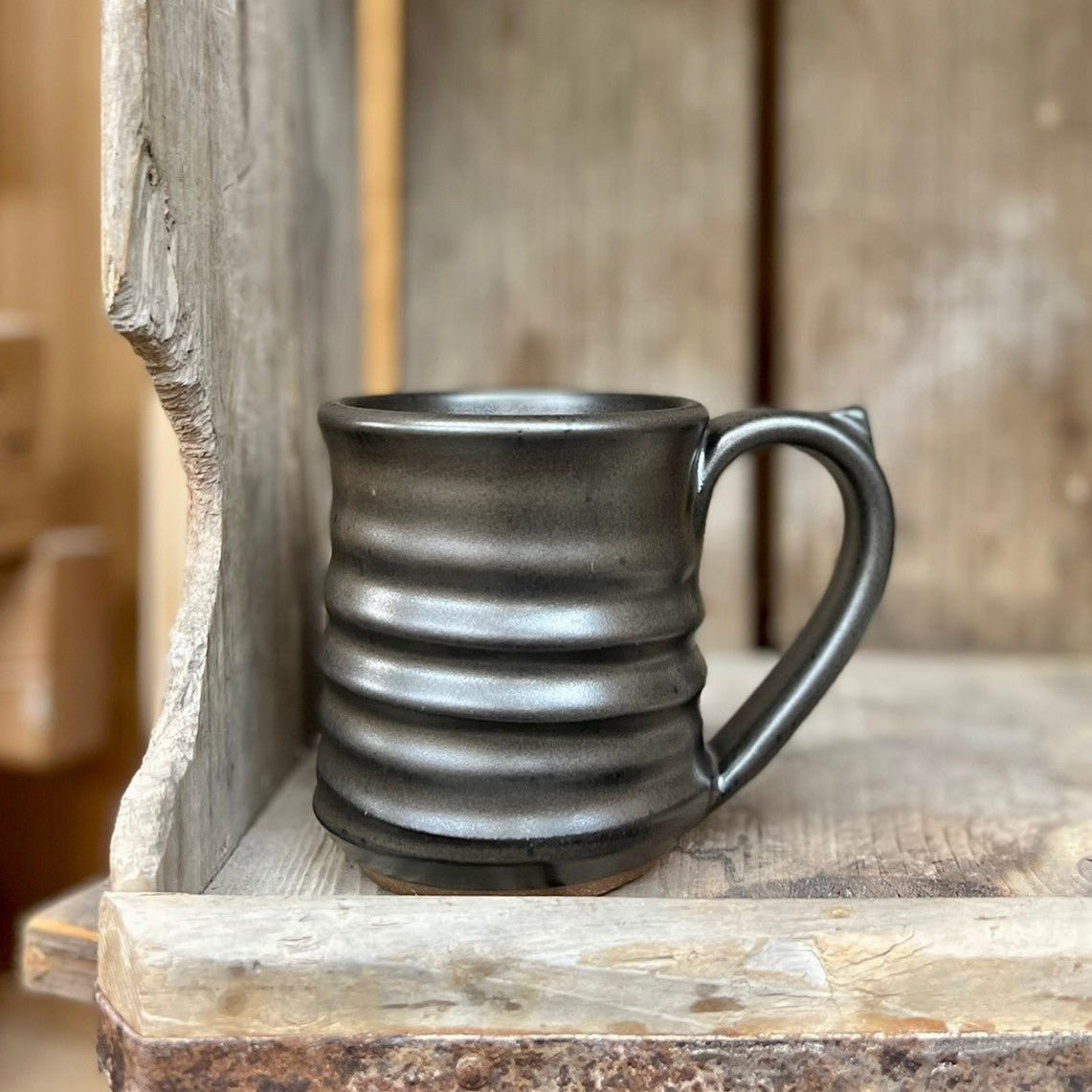 Ridged Mug {Black Bear}