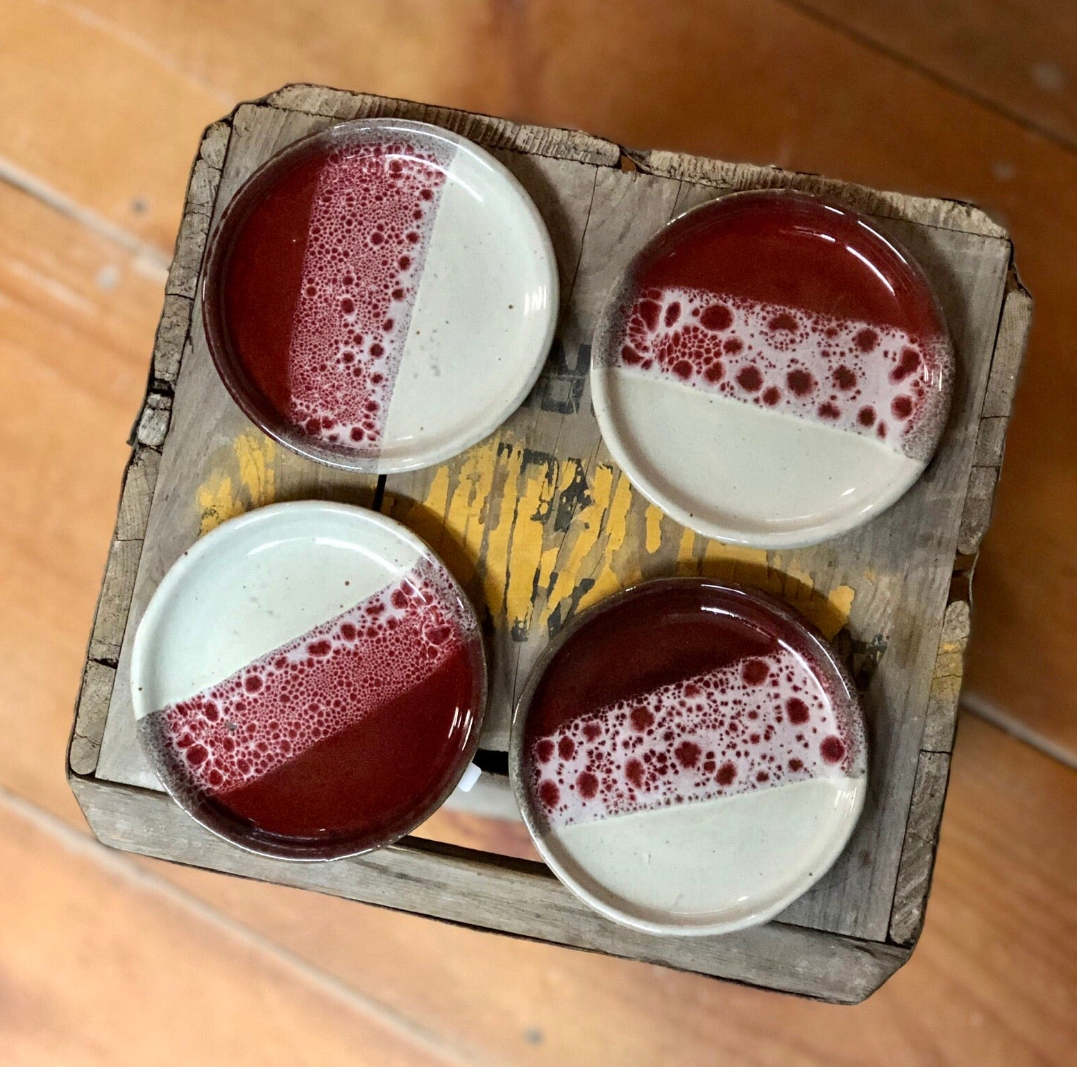 Coasters Set {Red and White}