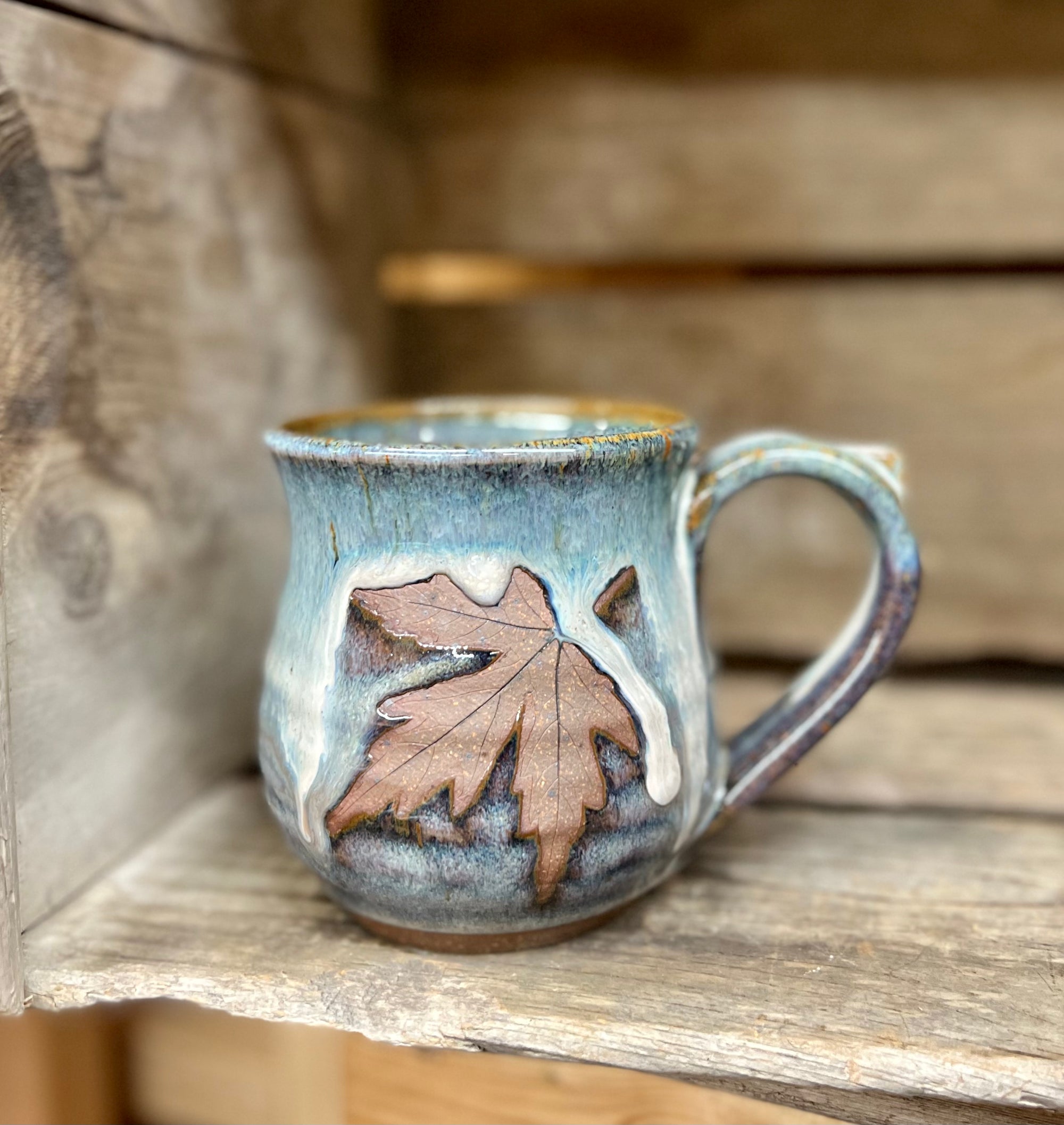 Round Leaf Mug {Smoky Blue}