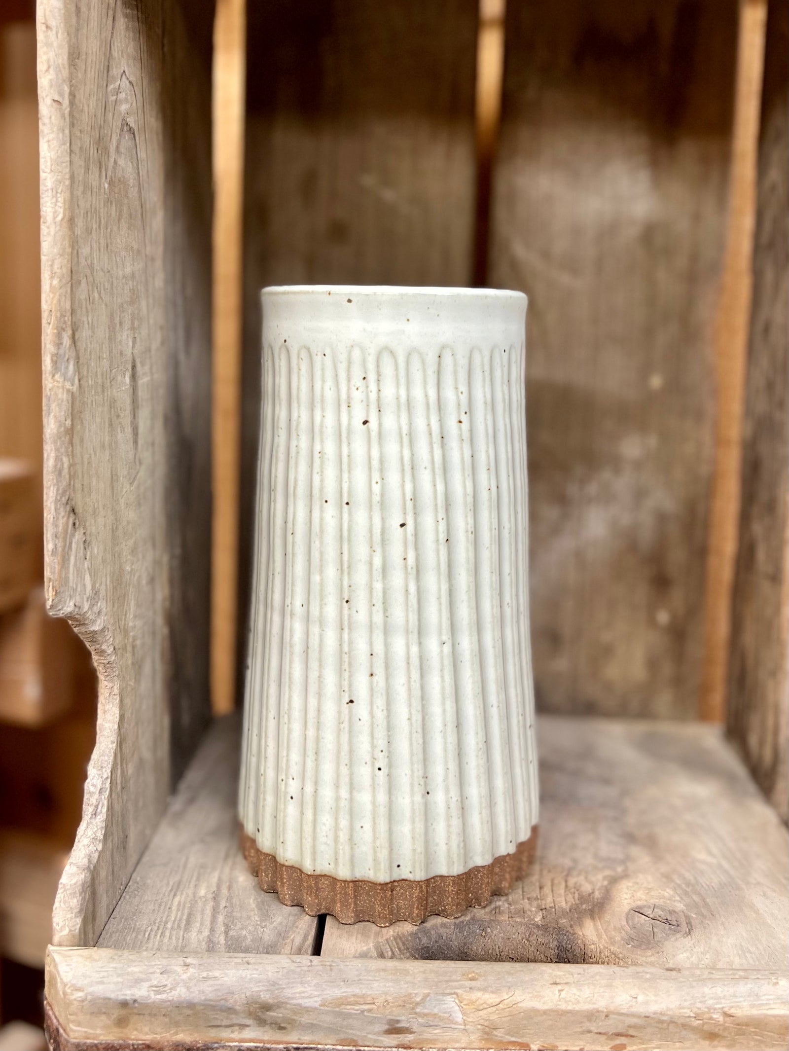 Appalachian Collection Large Vase {White Lined}