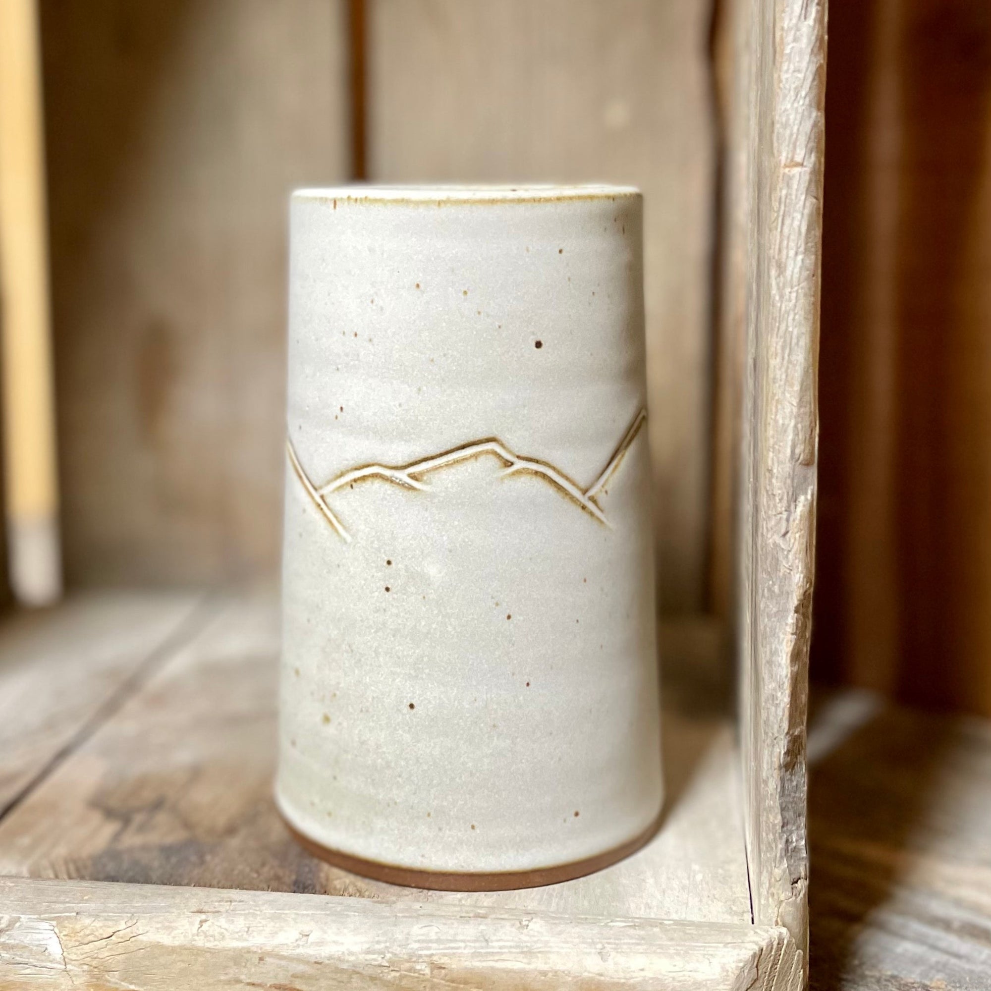 Mountain Range Cylinder Vase {Stony}