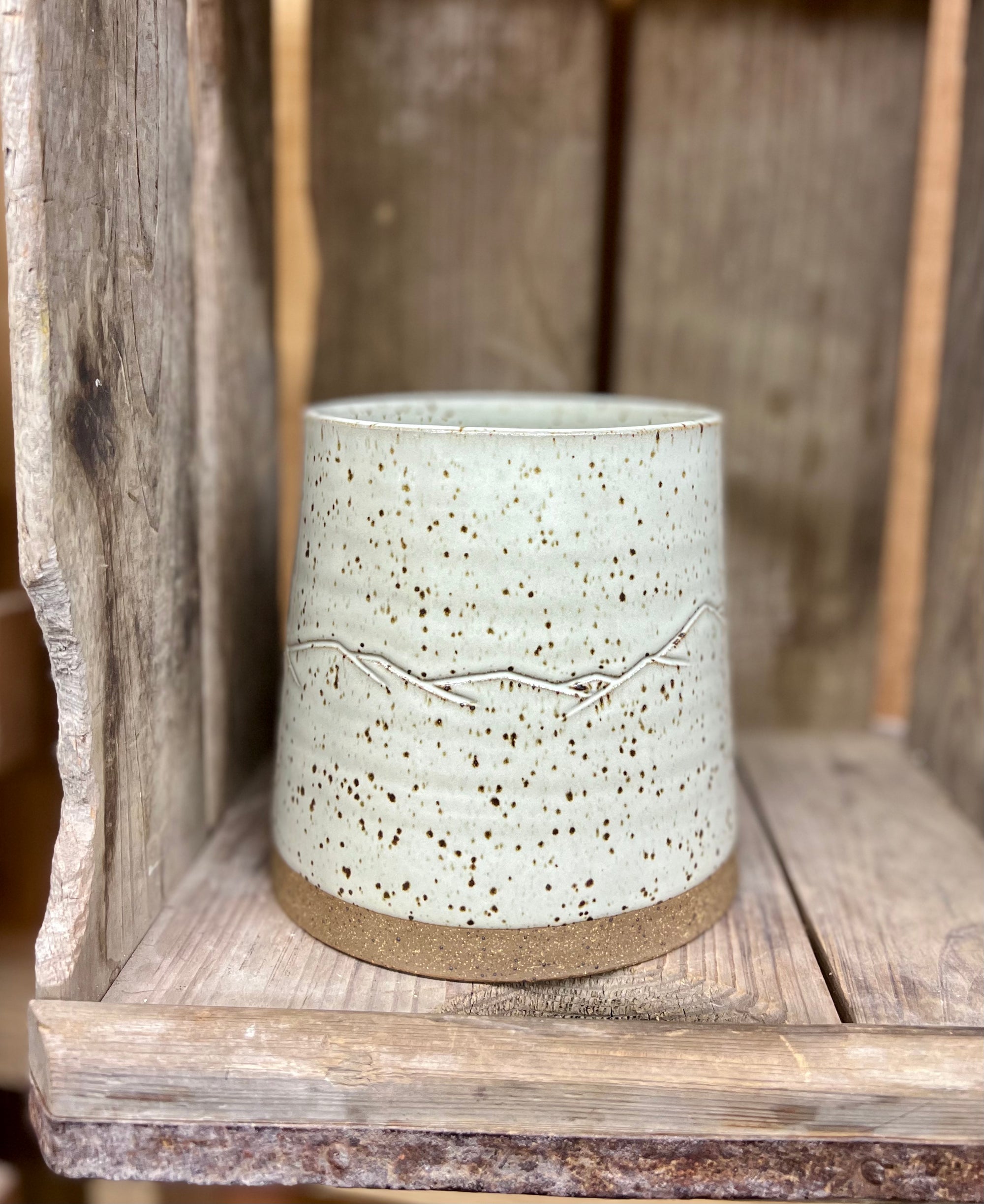 Appalachian Collection Utensil Jar {Speckled White Mountain Range}